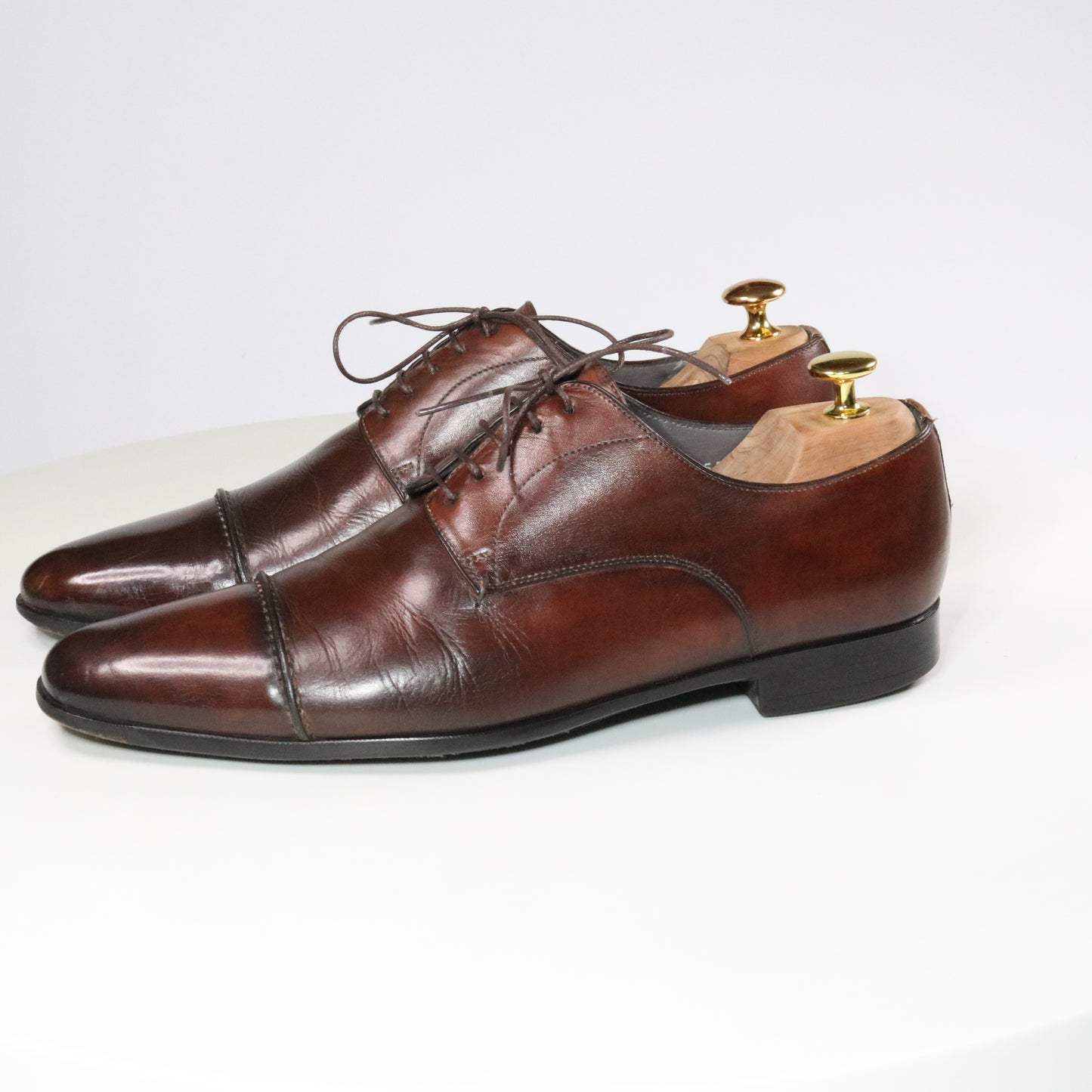 Santoni  Reverse stitch Cap Toe Derby  (½)