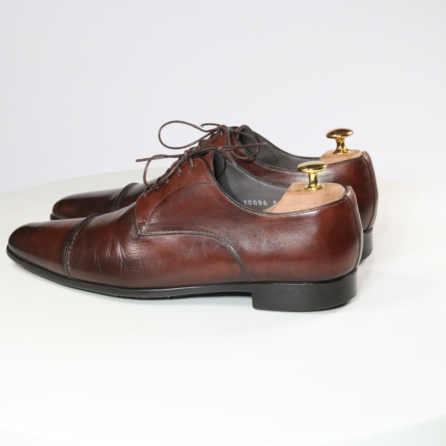 Santoni  Reverse stitch Cap Toe Derby  (½)