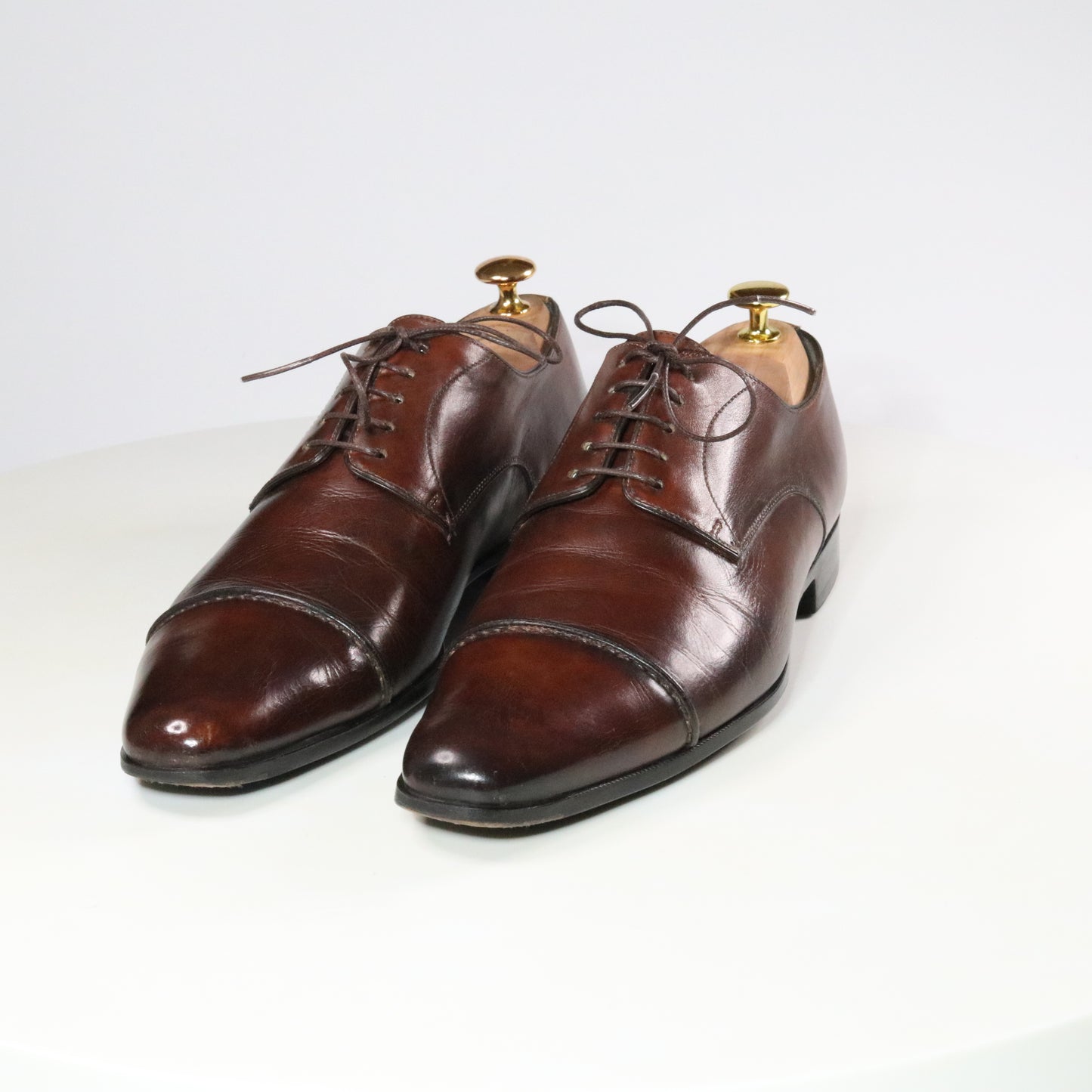 Santoni  Reverse stitch Cap Toe Derby  (½)