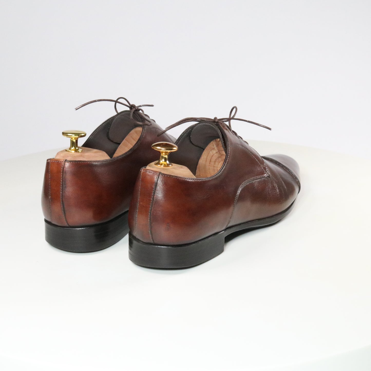 Santoni  Reverse stitch Cap Toe Derby  (½)