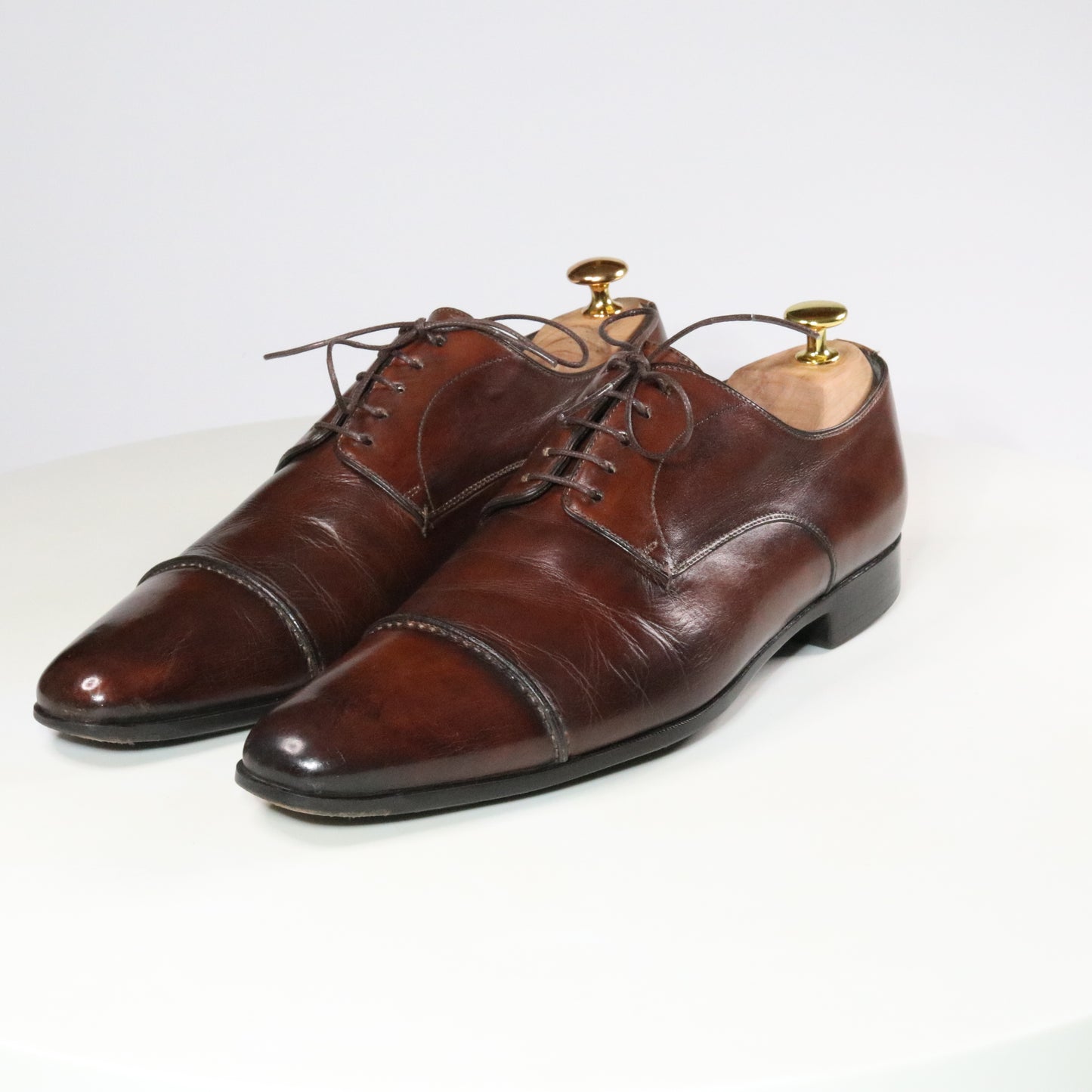 Santoni  Reverse stitch Cap Toe Derby  (½)