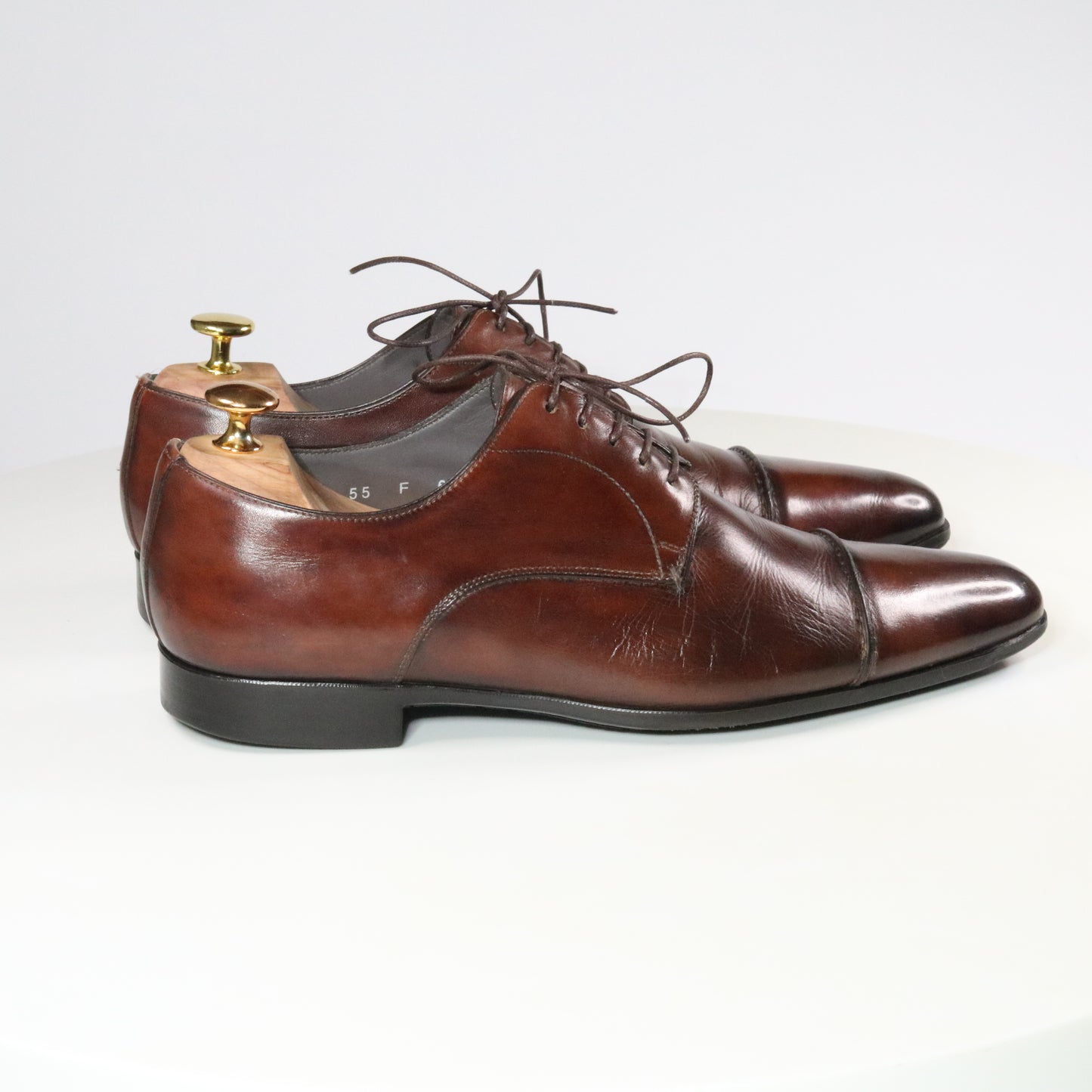 Santoni  Reverse stitch Cap Toe Derby  (½)