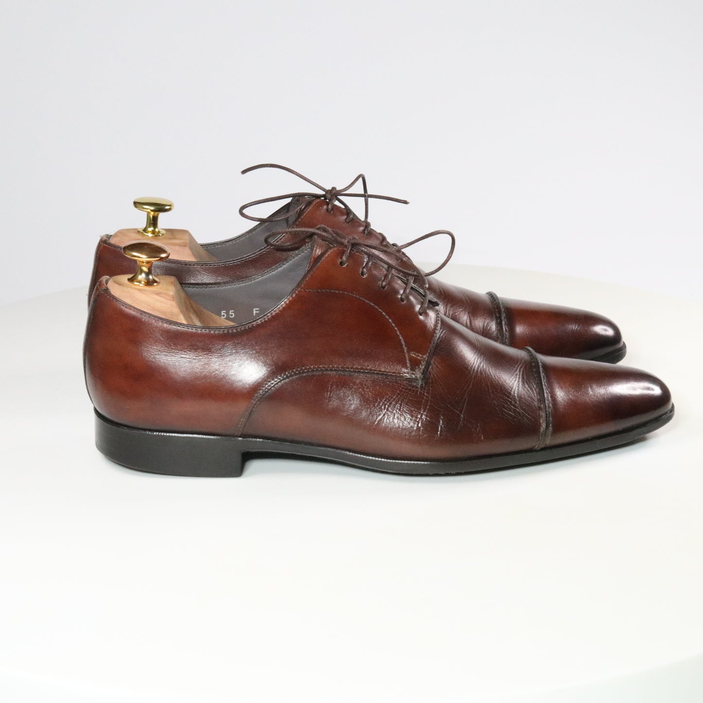 Santoni  Reverse stitch Cap Toe Derby  (½)