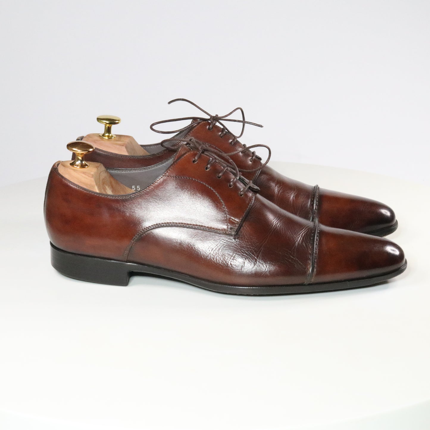 Santoni  Reverse stitch Cap Toe Derby  (½)