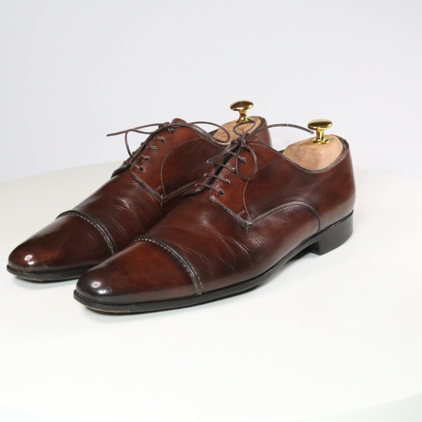 Santoni  Reverse stitch Cap Toe Derby  (½)