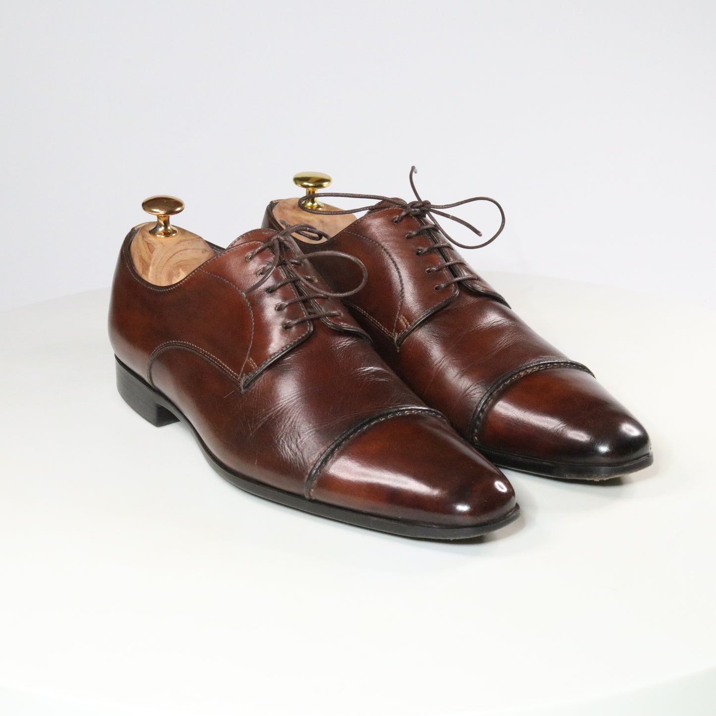 Santoni  Reverse stitch Cap Toe Derby  (½)