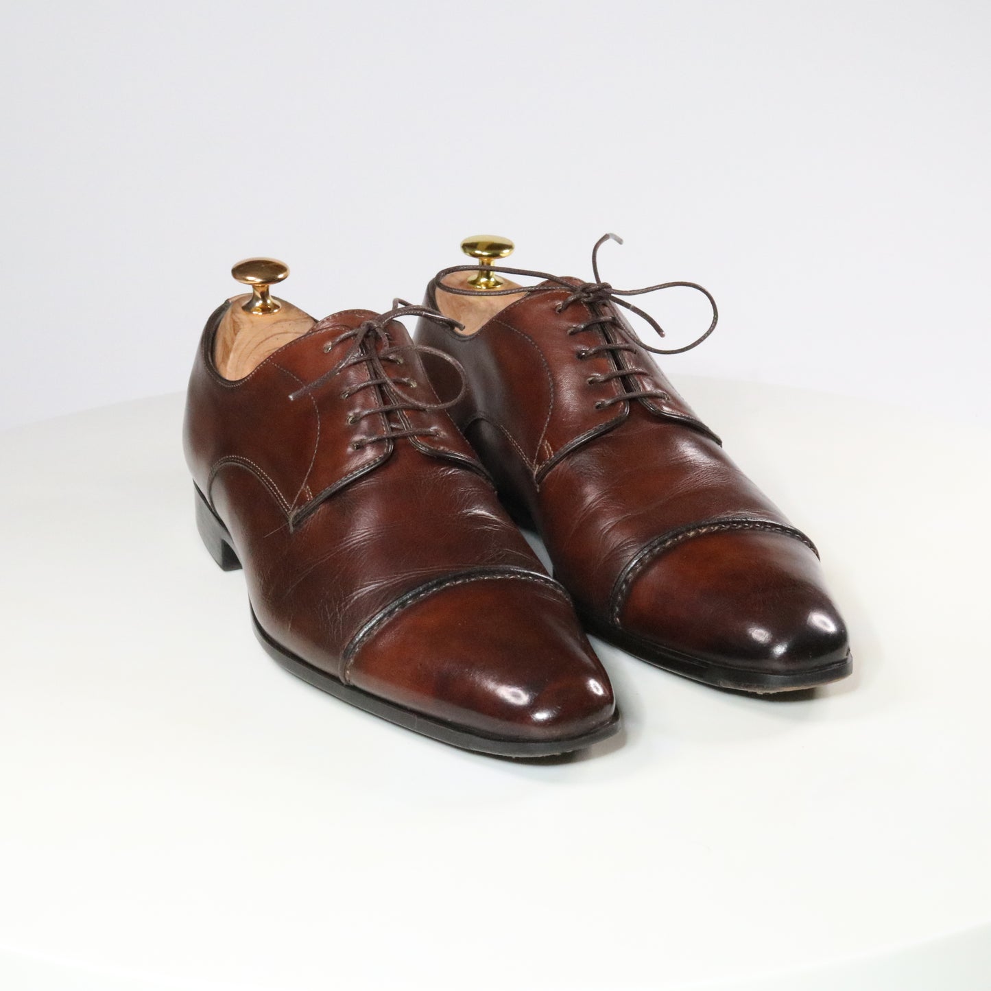 Santoni  Reverse stitch Cap Toe Derby  (½)