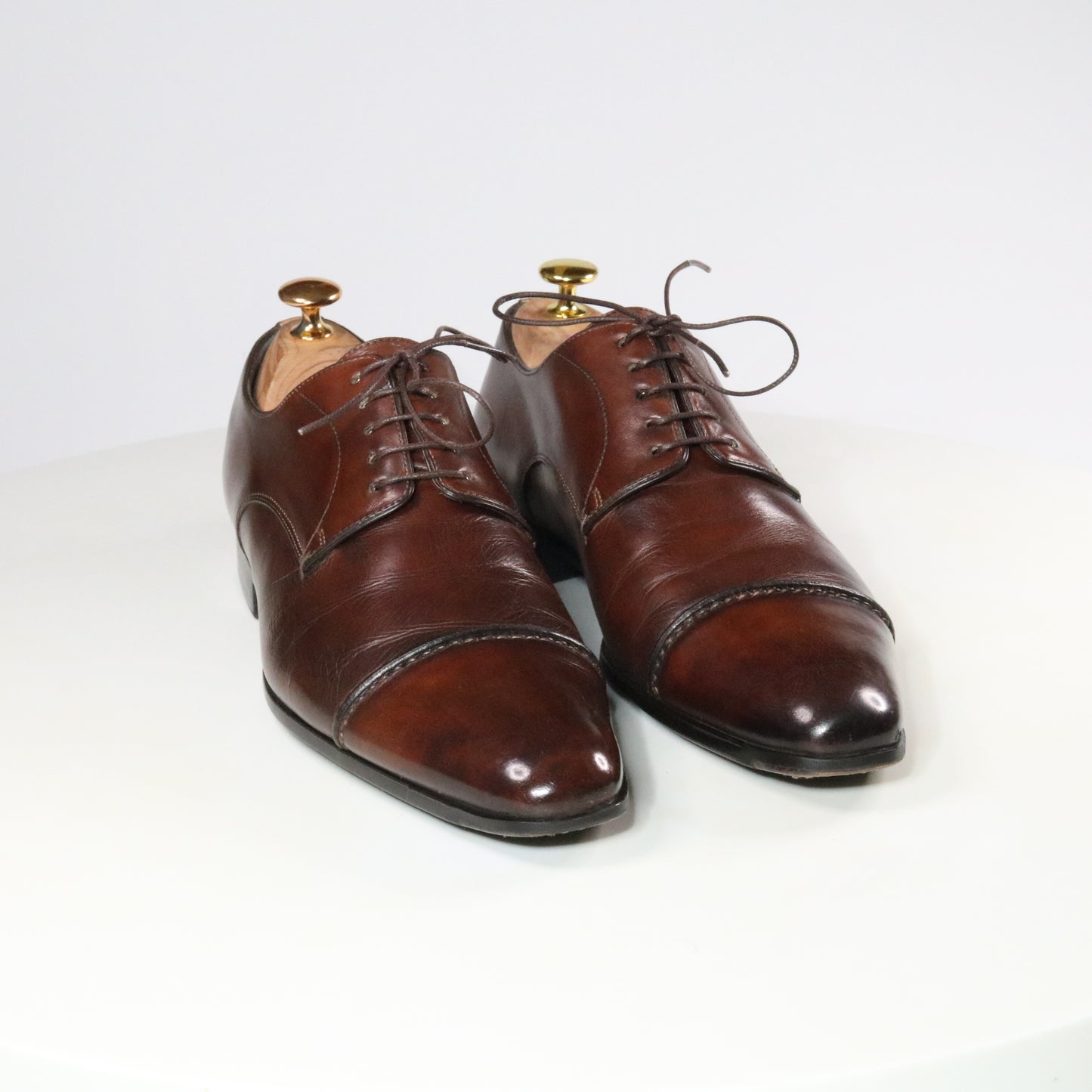 Santoni  Reverse stitch Cap Toe Derby  (½)