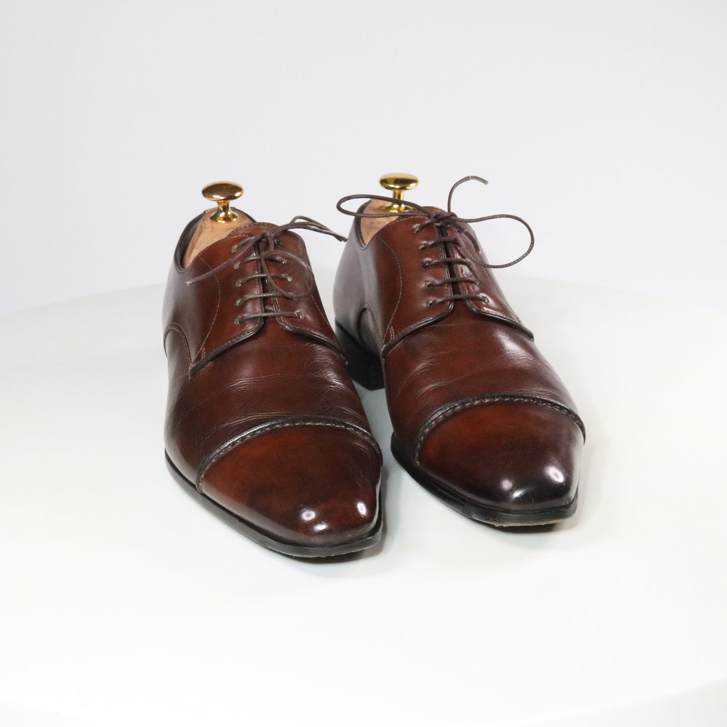 Santoni  Reverse stitch Cap Toe Derby  (½)