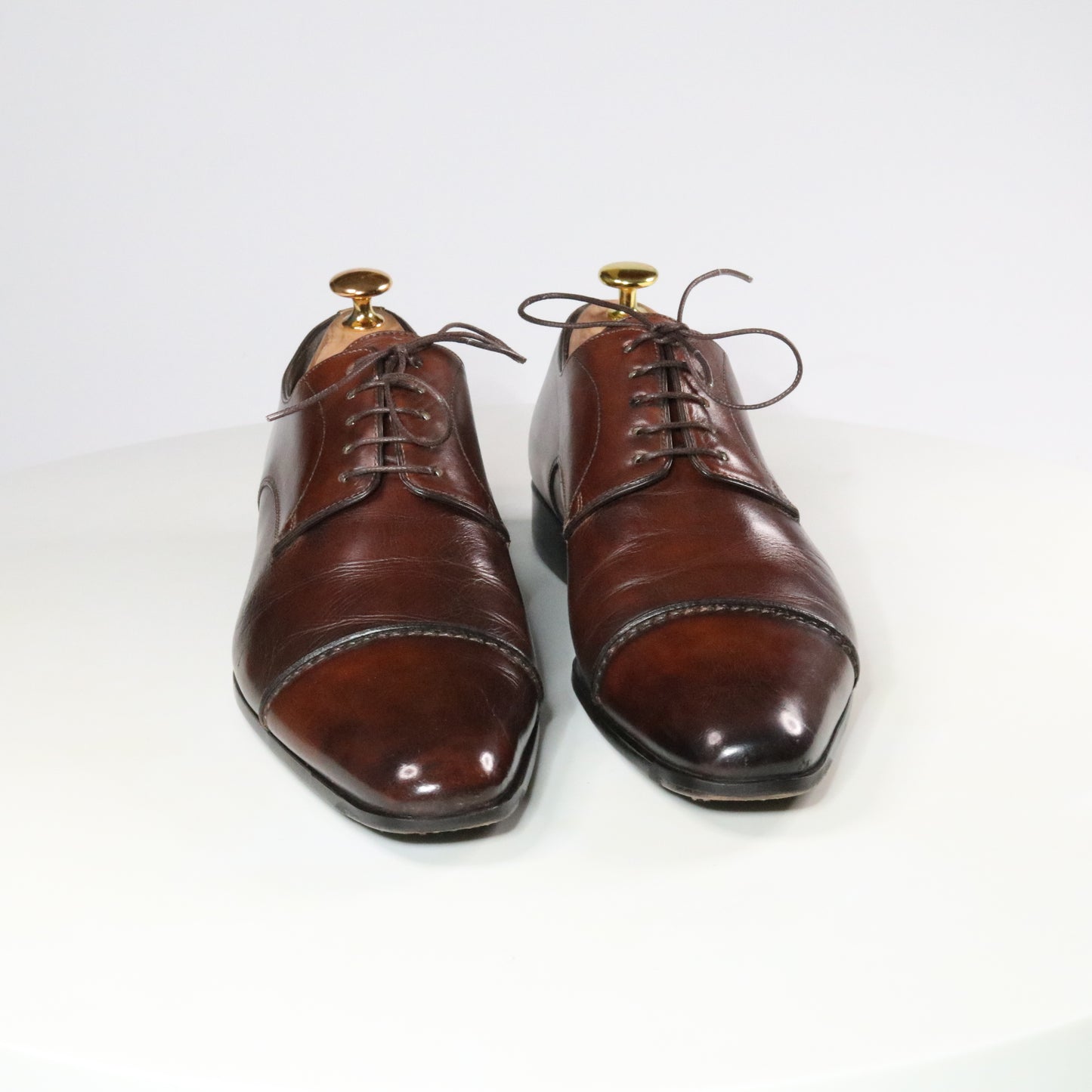 Santoni  Reverse stitch Cap Toe Derby  (½)