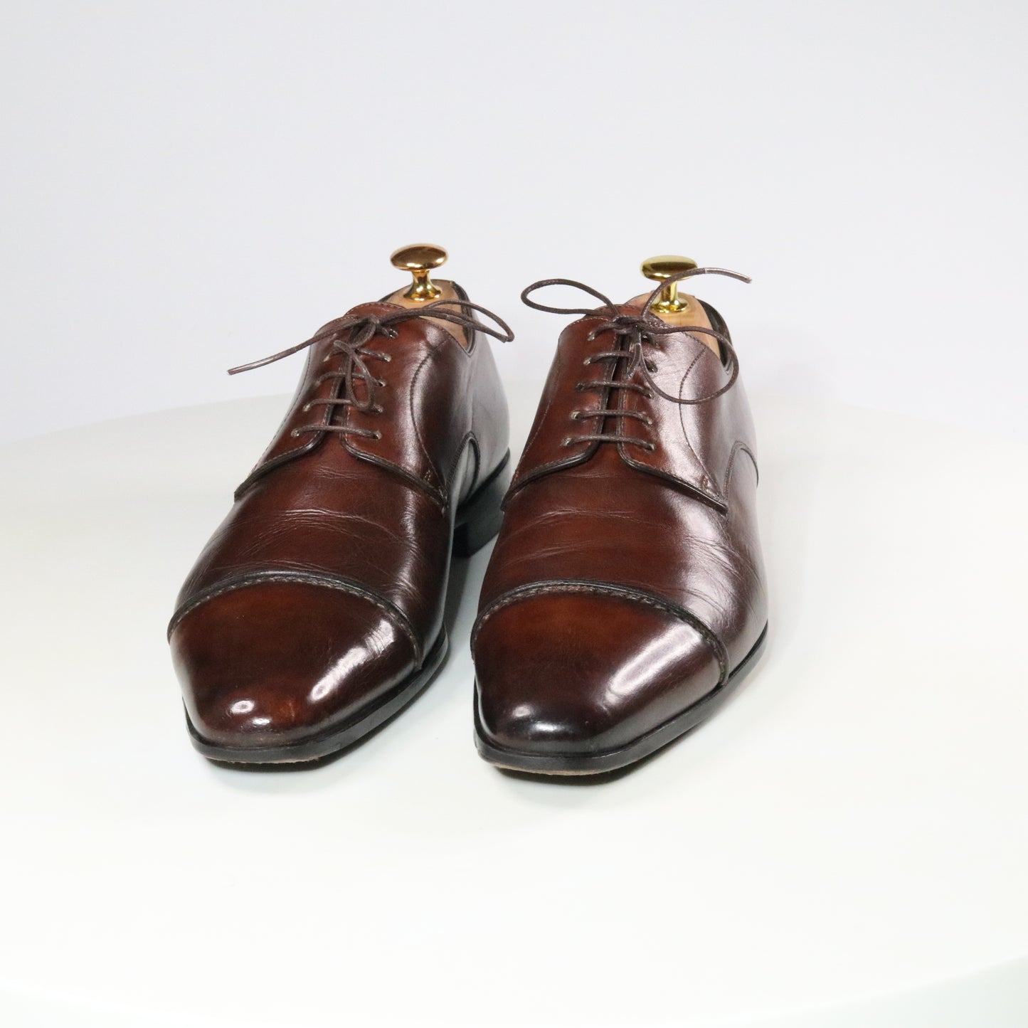 Santoni  Reverse stitch Cap Toe Derby  (½)