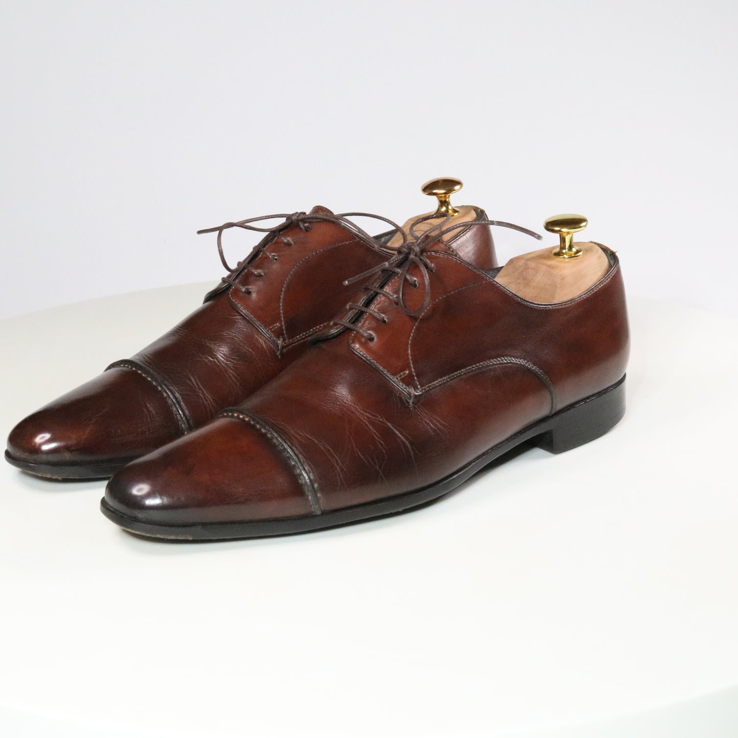 Santoni  Reverse stitch Cap Toe Derby  (½)