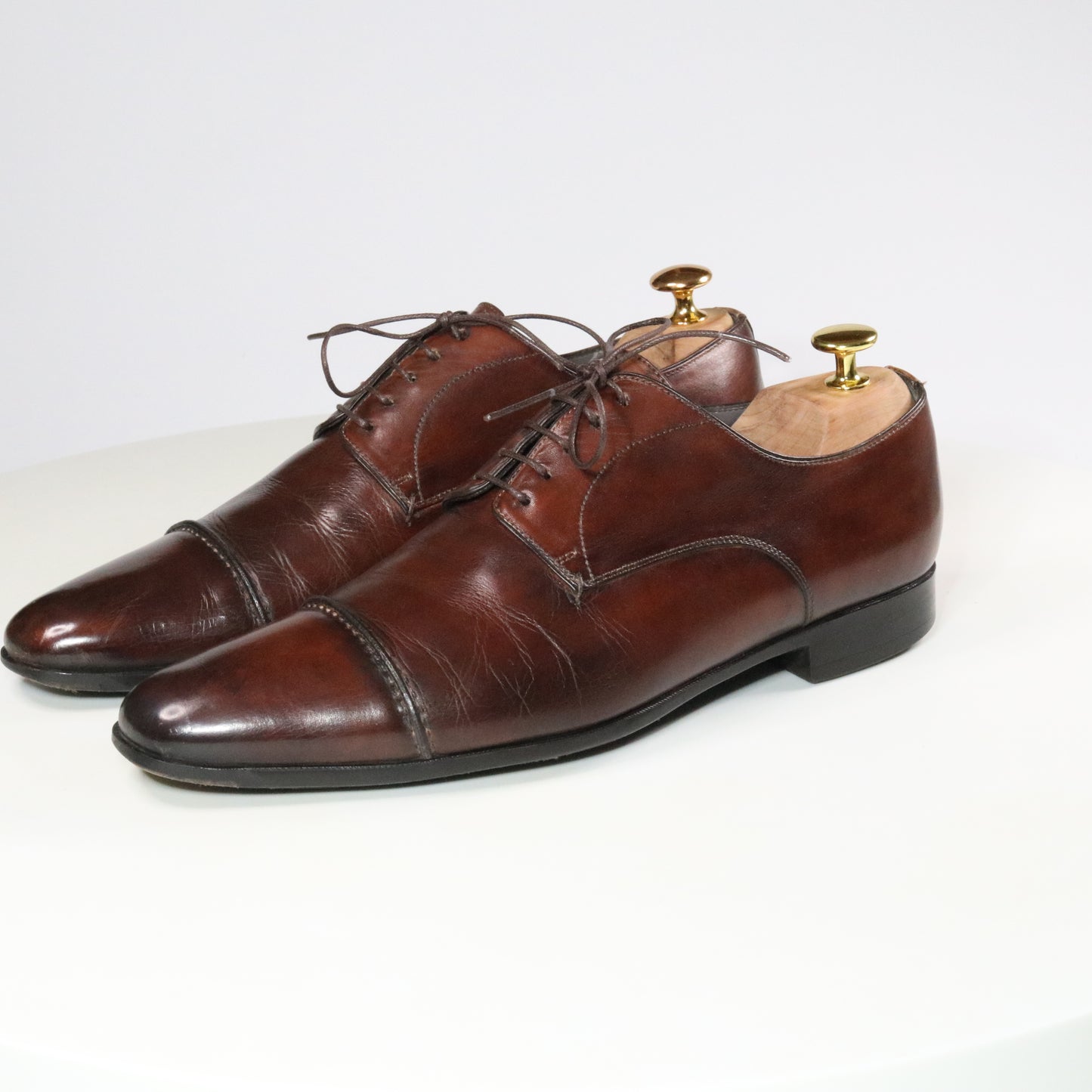 Santoni  Reverse stitch Cap Toe Derby  (½)